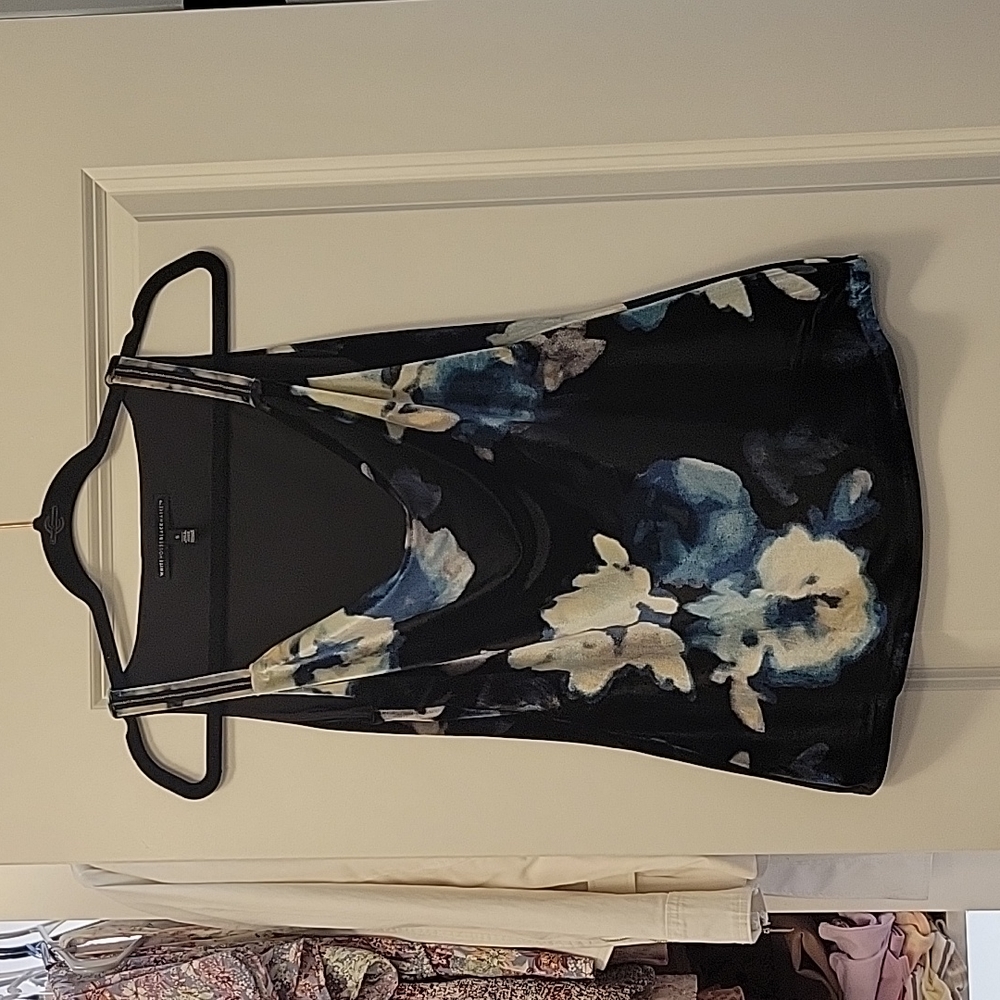 WHBM velvet floral tank top cami, lined